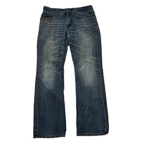 Aeropostale Mens Size 32/32 Driggs Slim Bootcut Jeans Blue Retro Straight Denim